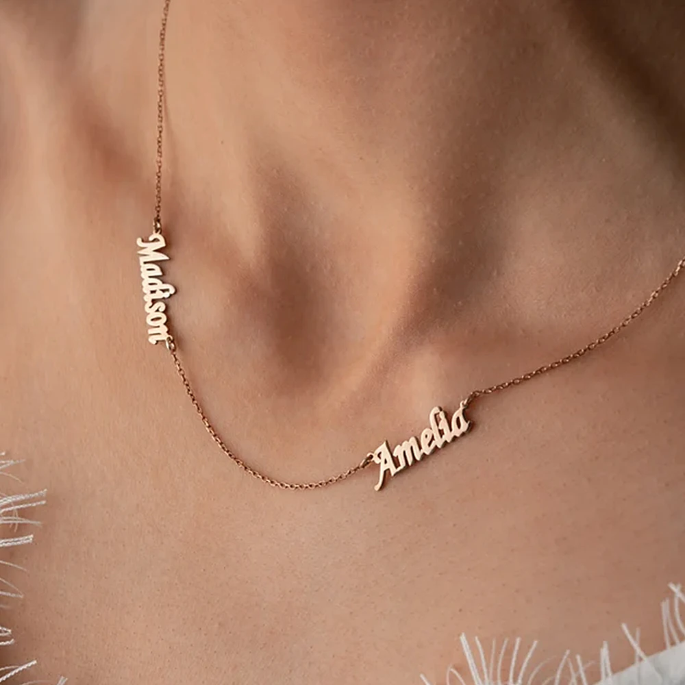 Women's Stainless Steel Custom Necklace Multiple Names Custom Pendant Personality Necklace Women's Neck Charm Jewelry