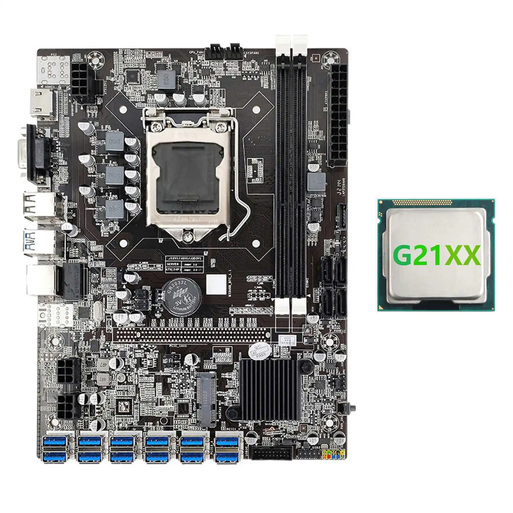 

B75 12 USB ETH Mining Motherboard+G21XX 12XPCIE to USB3.0 DDR3 MSATA LGA1155 B75 BTC Miner Motherboard