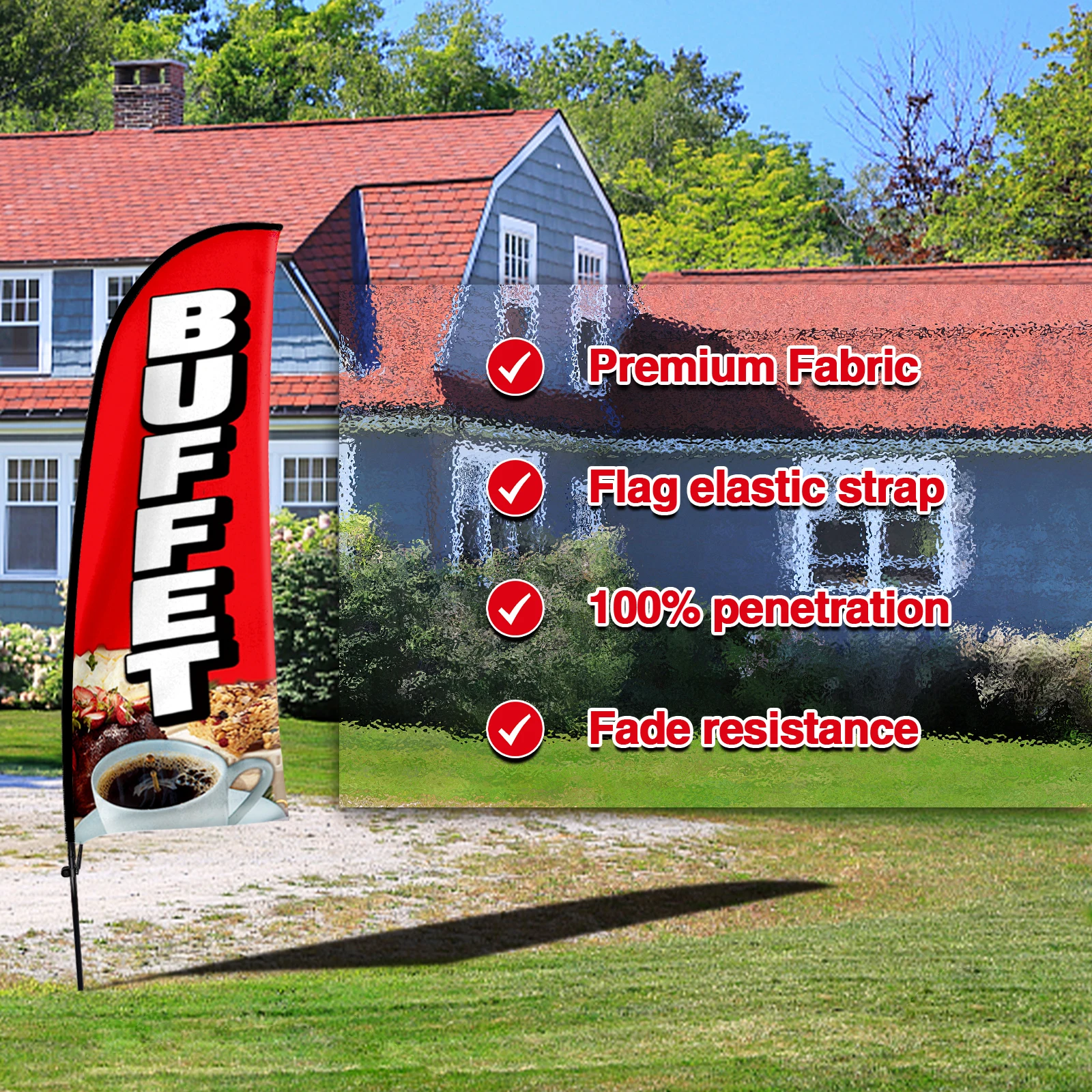 FSFLAG 1 шт. 210 см пляжный флаг для буфета с флагштоком рекламная акция наружный