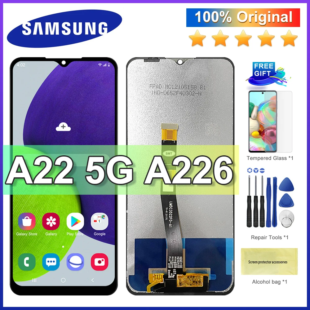

6.6'' Original A22 5G LCD For Samsung Galaxy A22 5G A226B SM-A226B SM-A226B/DS Display Touch Screen Digitizer Assembly Replace