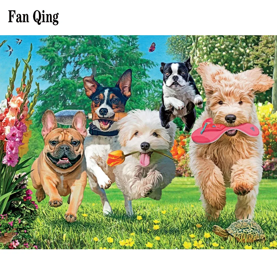 

Алмазная 5D картина «сделай сам», картина с изображением щенка из гонки, полноразмерная/круглая вышивка из смолы, мозаика с животными, украше...