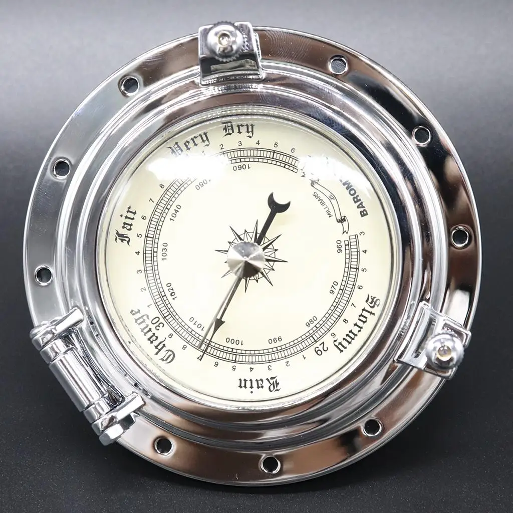 

Silver Marine Boat RV Yacht Rome Vintage Barometer Air Gauge for Navigation
