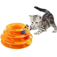 pet cat toy three layer ball cat turntable cat interactive puzzle track toy cat space tower amusement plate