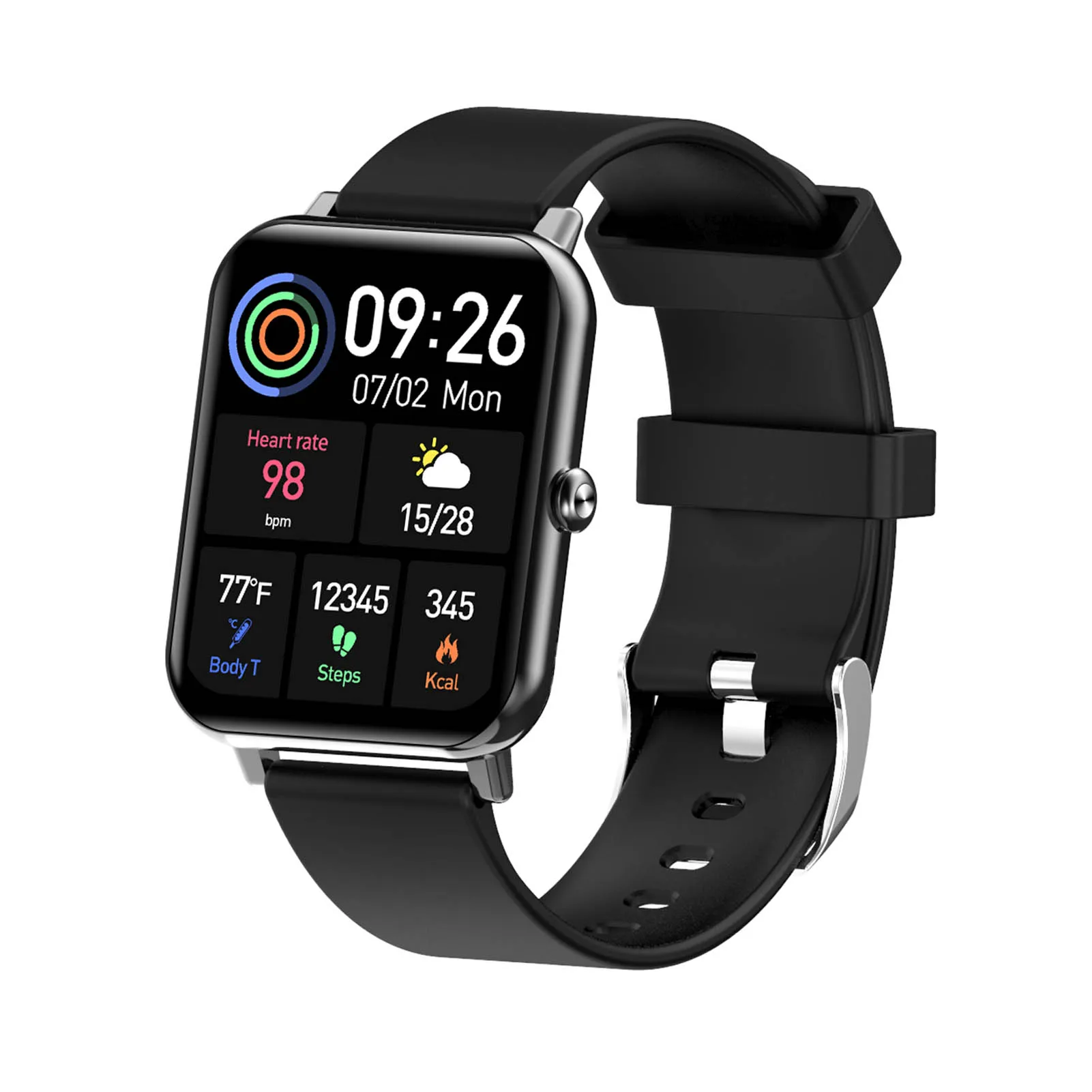 

F15PRO Smart Watch Temperature Blood Pressure Sleep Meter Sedentary Reminder Heart Rate Blood Oxygen Detection Smart Bracelet