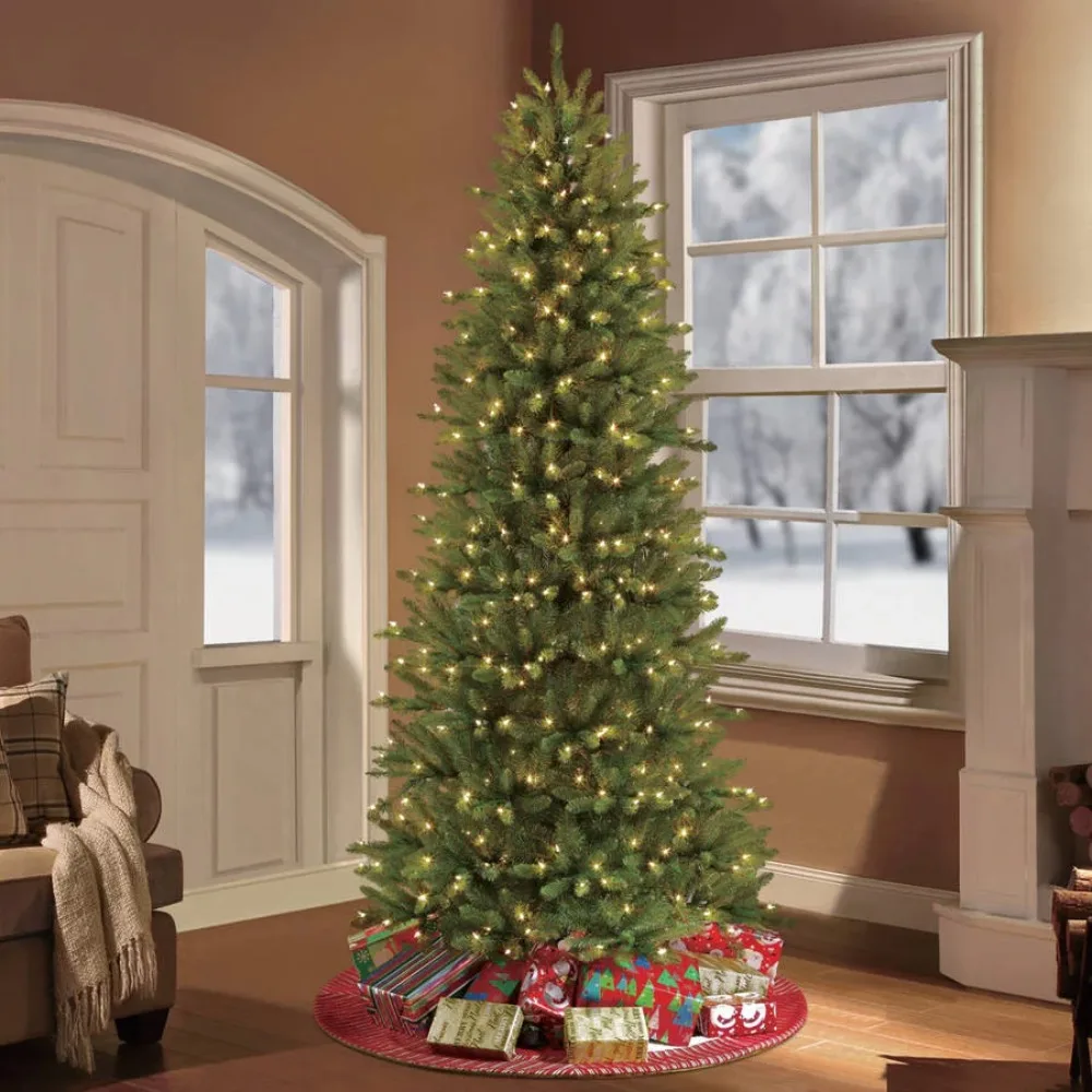 

7,5 футов Предварительно светящаяся искусственная Рождественская елка из Фрейзера с 500 прозрачными огнями, указанными UL, розовое Рождественское украшение для дома, дерево