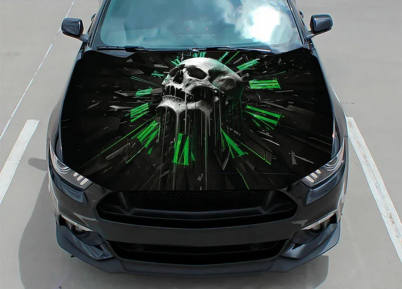 

Car hood decal skull vinyl sticker graphic wrap decal truck decal truck graphic bonnet decal f150 jeep Fit Any Car CUSTOM