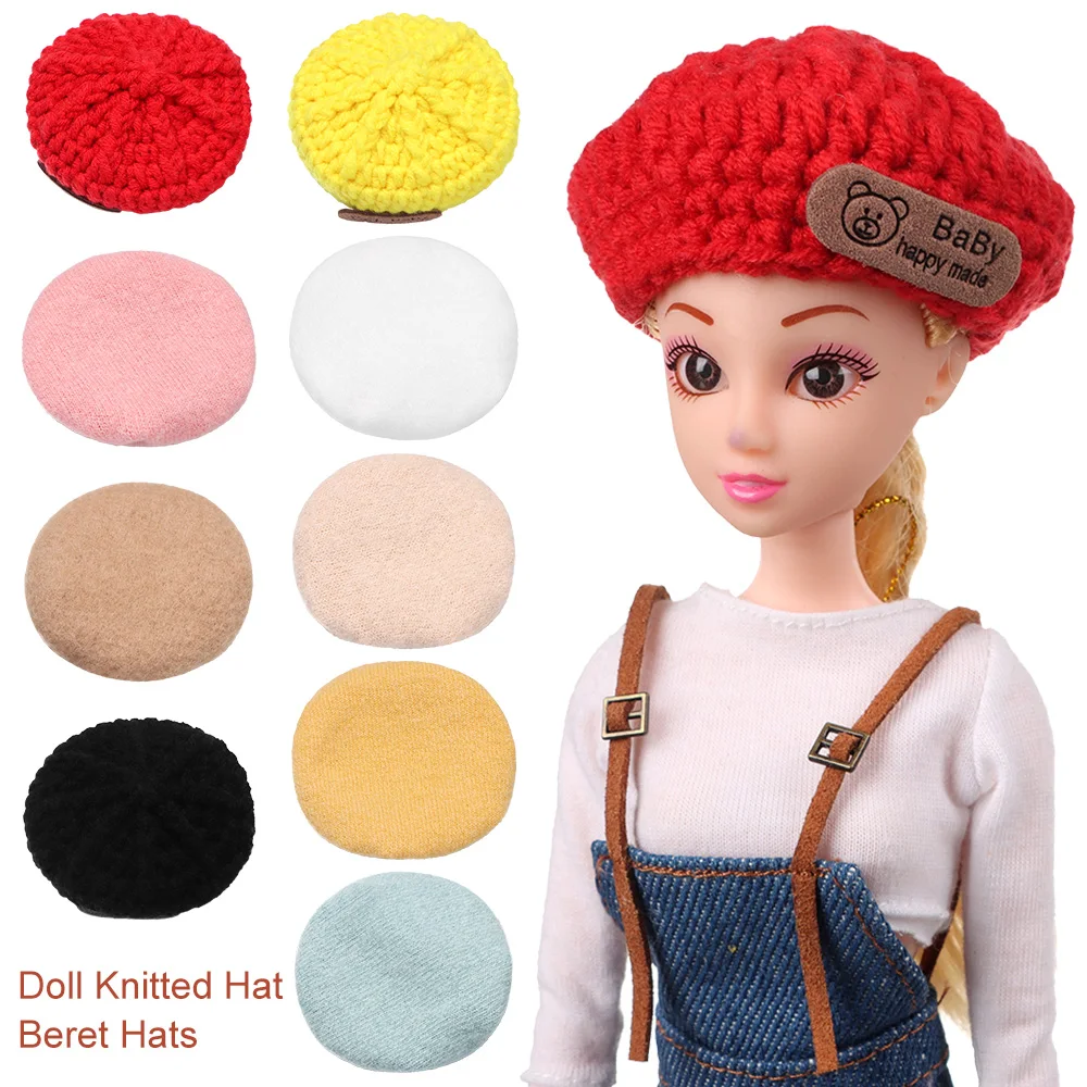 

New Arrival Fashion Doll Beret Hat for 1/12 BJD Dolls 1/6 Dolls Clothes Accessories 30cm Doll Knitte