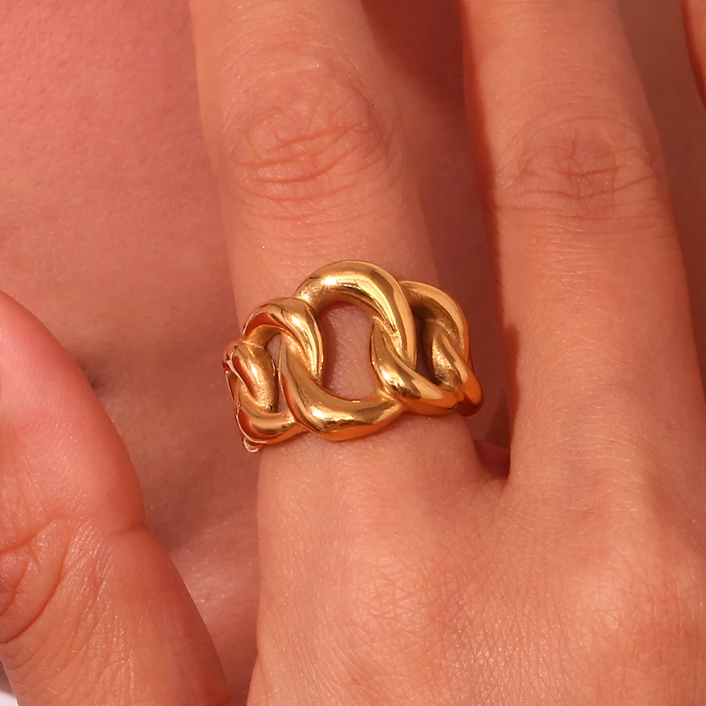 Экологичное плетеное женское кольцо без блеска модное позолоченное из