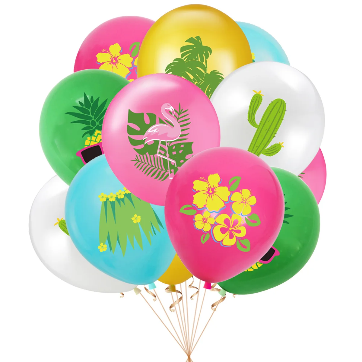 

24pcs Hawaiian Theme Party Decorations Pineapple Turtle Leaf Cactus Balloon