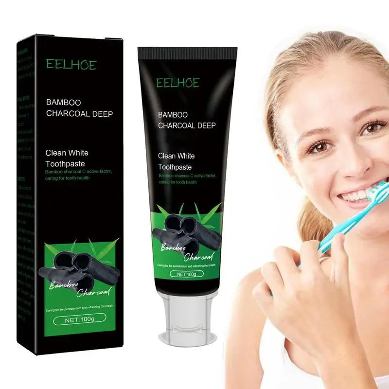 

Charcoal Toothpaste Coconut Oil Natural Toothpaste Stain Removal Whiten Teeth Eliminate Bad Breath Oral Care Deep Cleaning