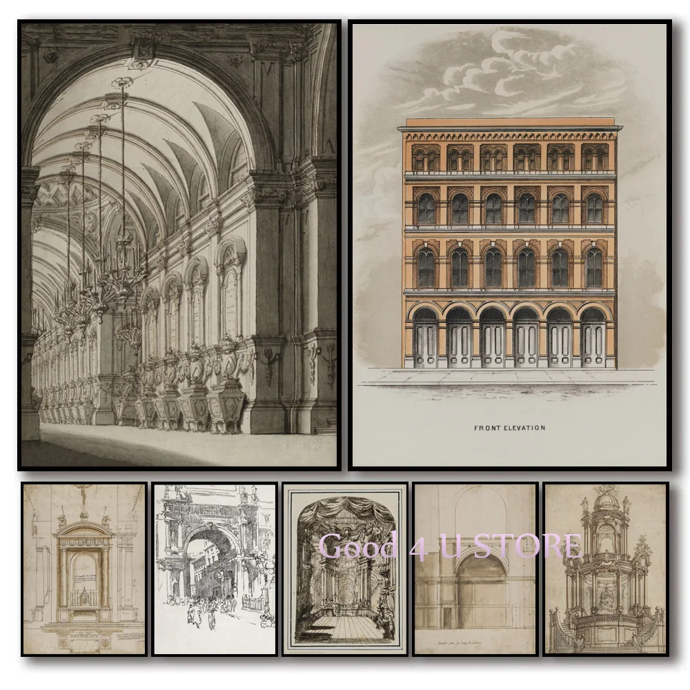 Винтажный чернильный постер для рисования на холсте