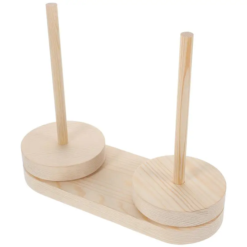 

1Pc Spool Holder Wooden Thread Holder Rotatable Yarn Stand Roll Rack Thread Sewing Trumpet Table Winding Wool Organizer