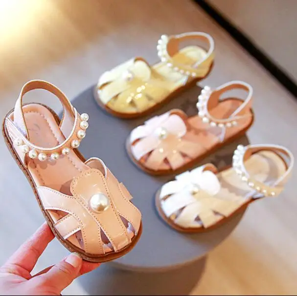 

New Kids Leather Shoes Girls Wedding Shoes Children Princess Sandals Sequins Bow Girls Casual Dance Shoes Flat Sandals