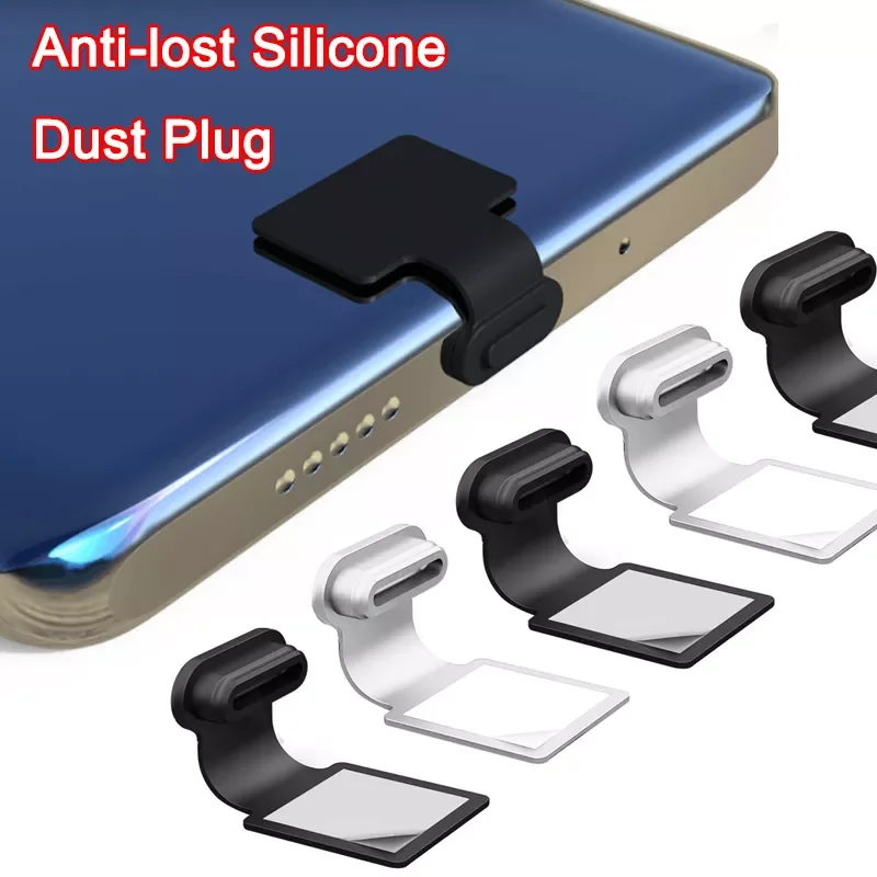 

Silicone Phone Dust Plug Charging Port USB Type-C/IOS Charging Port Dustplugs Protector Dustproof Cover for iPhone