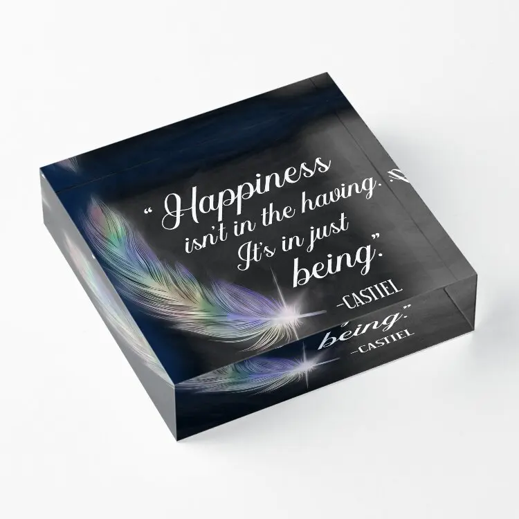 Кастинский счастливый акриловый блок милый процесс декора доски прозрачная