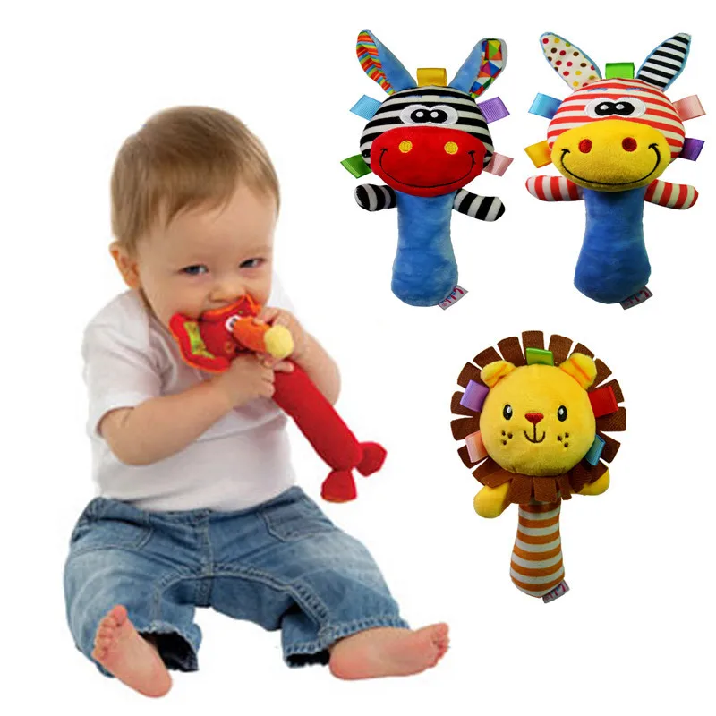 

Baby Animal Rattles 0-12 Months Newborn Infant Stroller Bed Hanging Toy Visual Grab Ability Training Mobile Bell Dolls speelgoed
