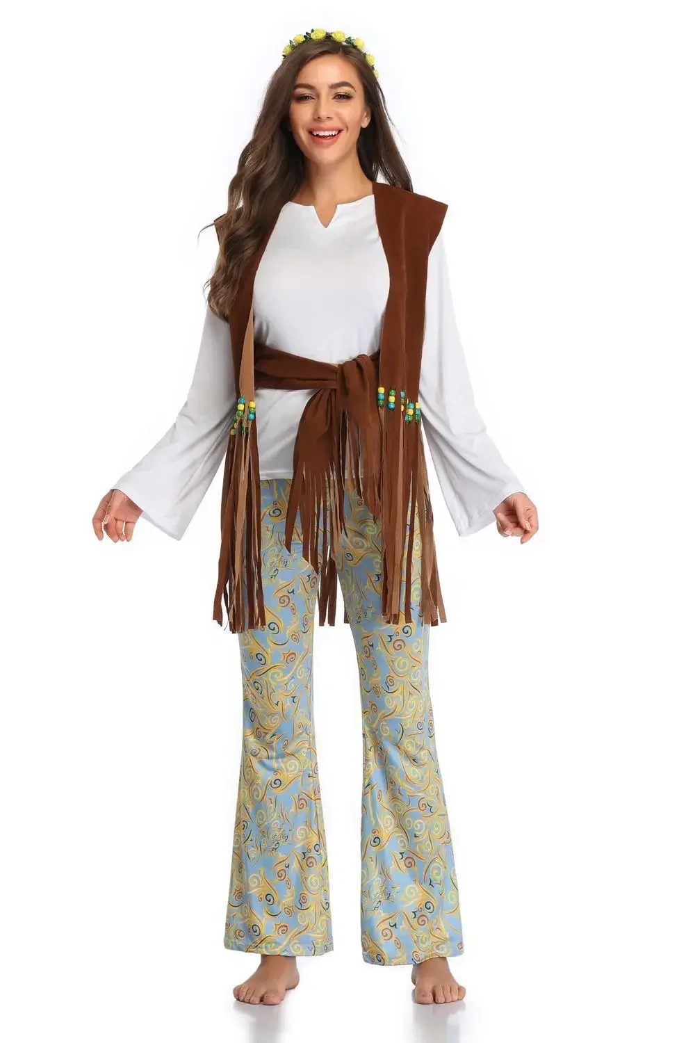 Хэллоуин для взрослых пара индийская племенная принцесса хип-хоп бахрома