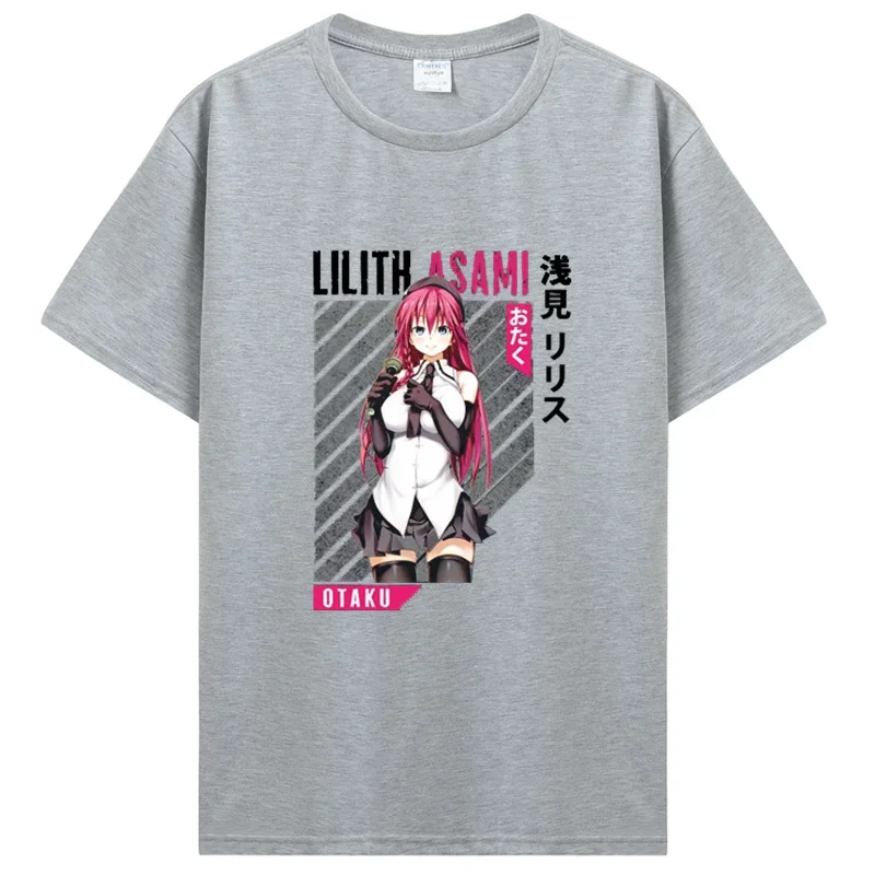 Фото Футболка Lilith Asami Seven Cute Anime Waifu Girl, Мужская винтажная футболка из 100% хлопка, мультяшная футболка, мужская одежда №5