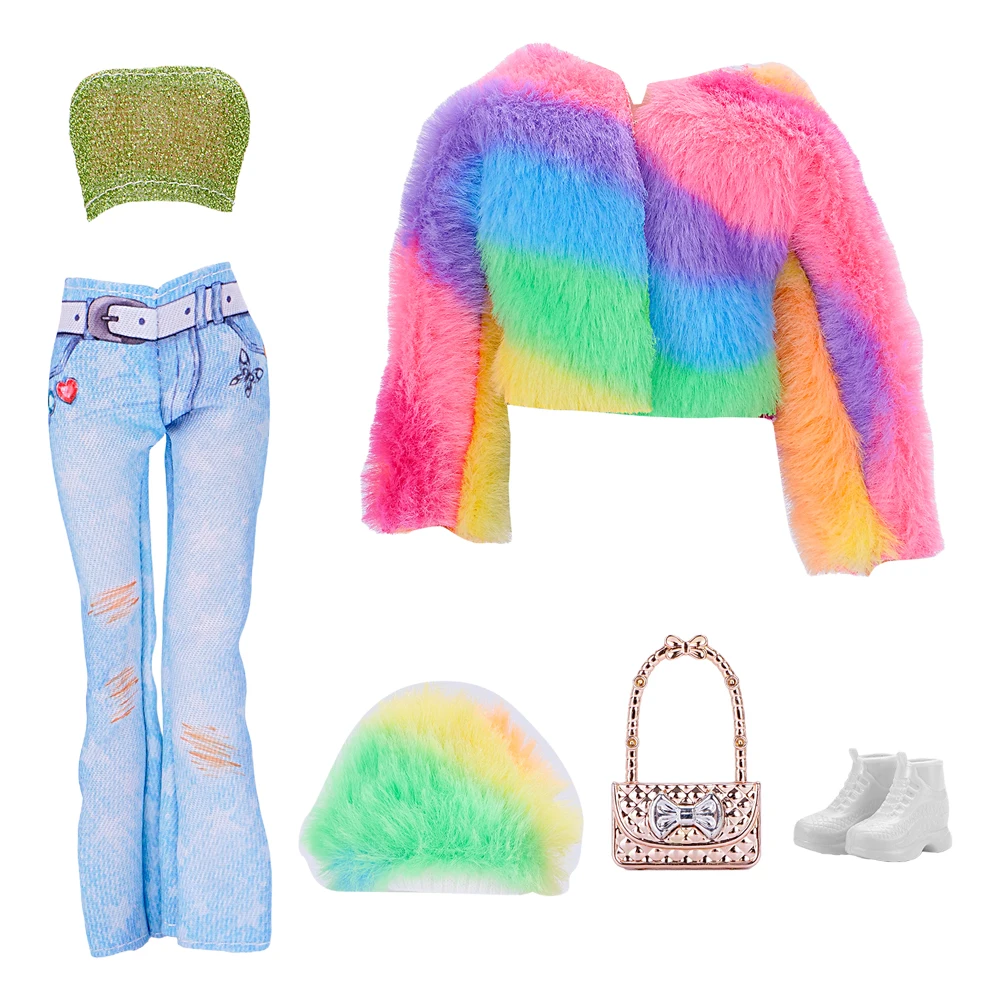 NK 1 комплект 30 см модная Радуга принцессы для 1/6 одежда куклы платье аксессуары