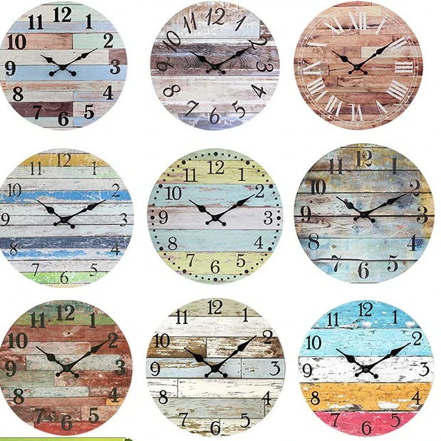 Простые деревянные декоративные часы для гостиной настенные домашние из ДВП
