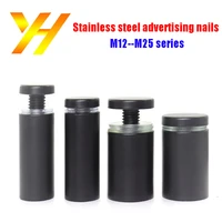 4pcs stainless steel black advertising nails brushed acrylic decorative nails glass screws mirror nails glass nails