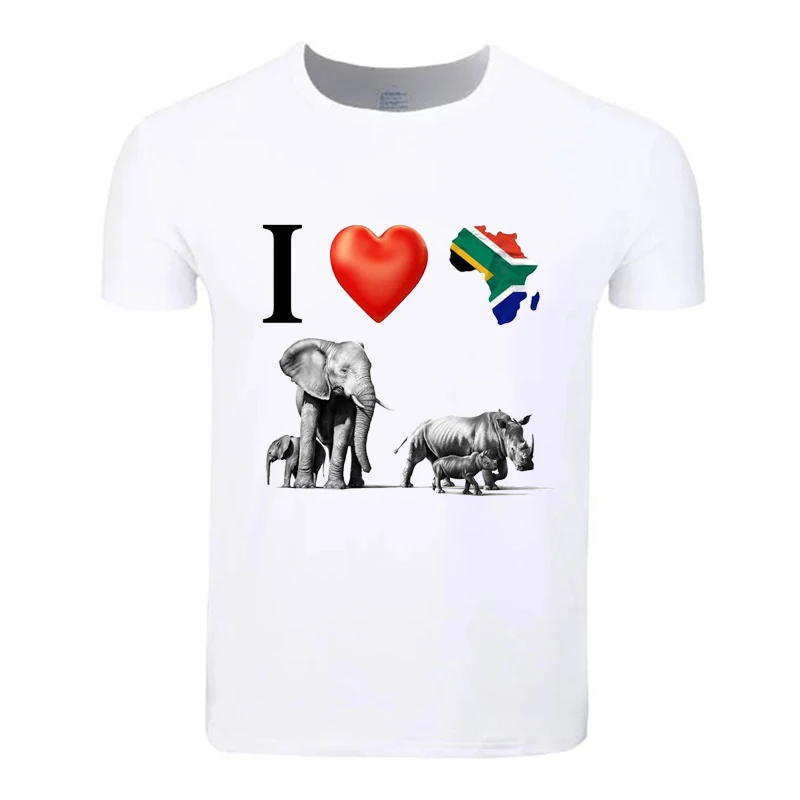 Летняя хлопковая Футболка с принтом южноафриканского флага для студентов
