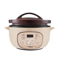 TIANJI Electric Claypot Crock Pot Stew Pot Rice Cooker Ceramic Soup Porridge Maker 3L,24h Pre Set