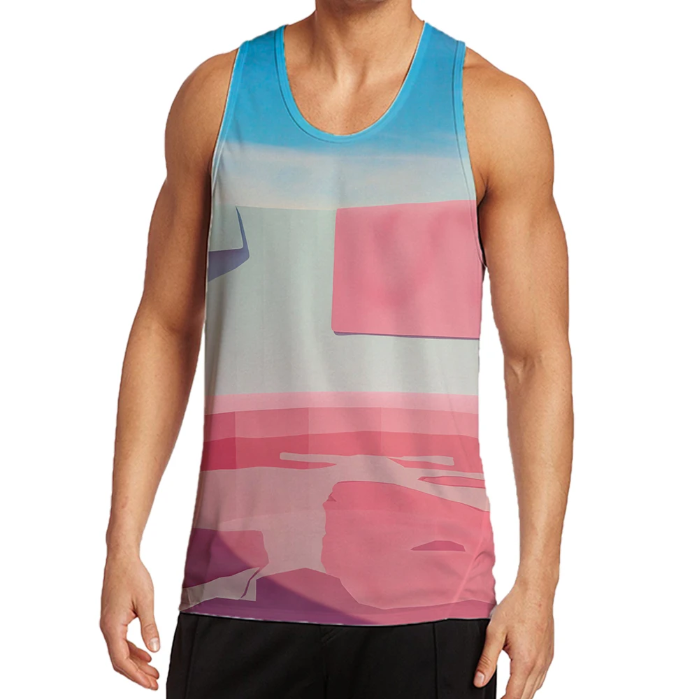 

Майка Jumeast с 3D рисунком строительных шаров и листьев, повседневные Веселые жилеты из сукна с круглым вырезом для мужчин, летняя модная спорт...