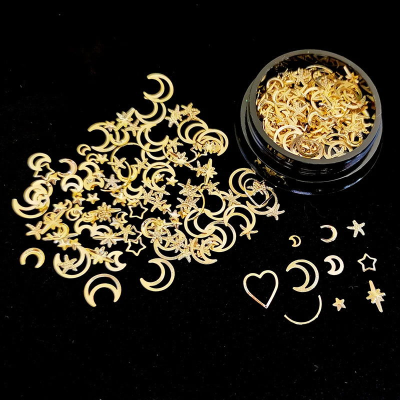 Заклепки для ногтей WAKEFULNESS золотые медные металлические гвоздики в стиле панк