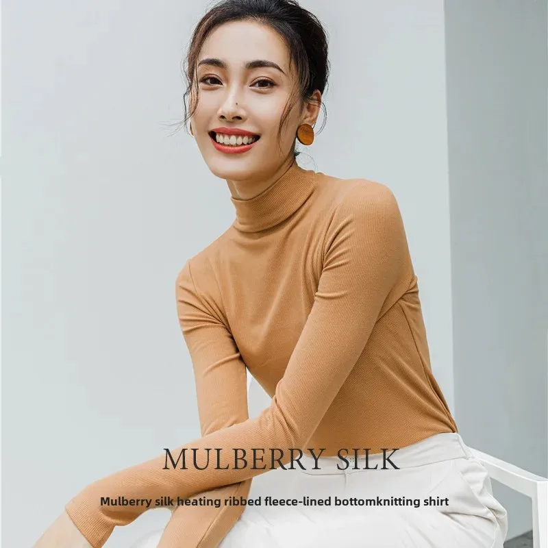 Осень/зима новый женский вязаный топ с полуполо и высоким воротником однотонный