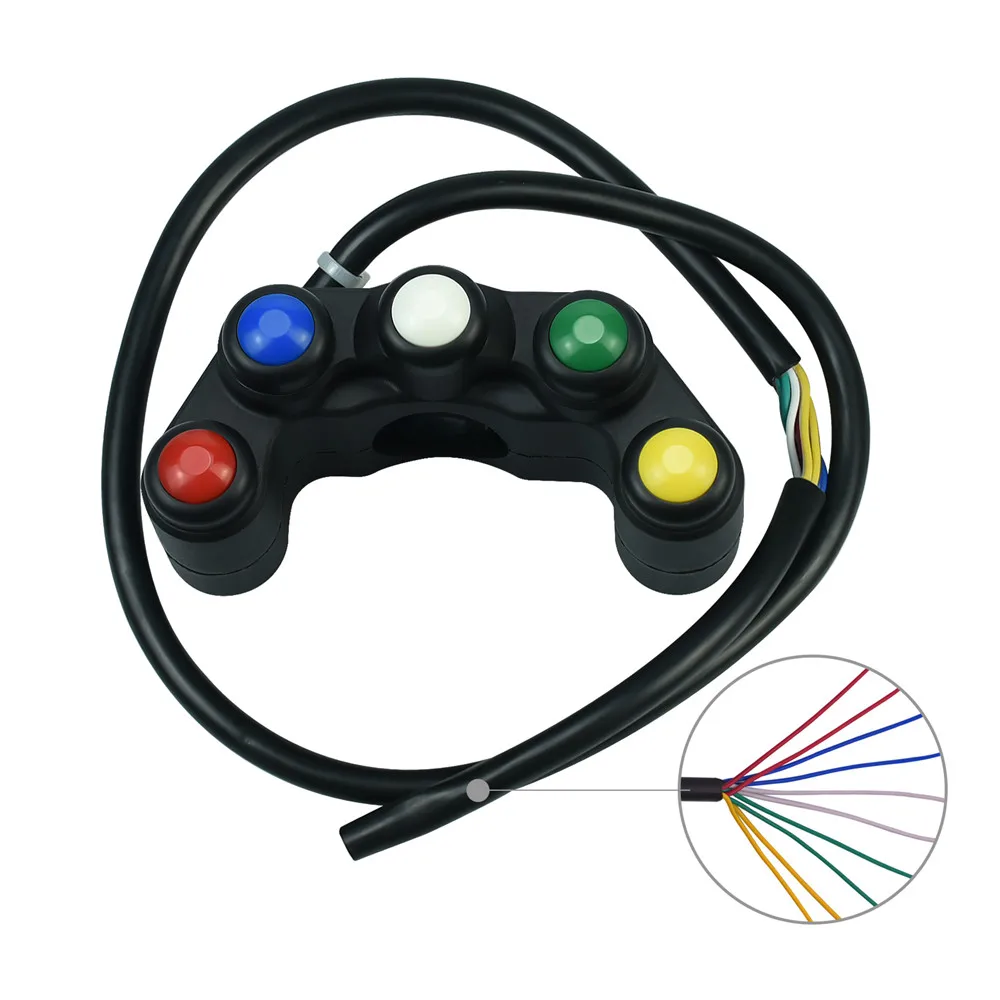 

Motorcycle electric vehicle modified five-position function switch turn signal horn headlight five and one switch accessories