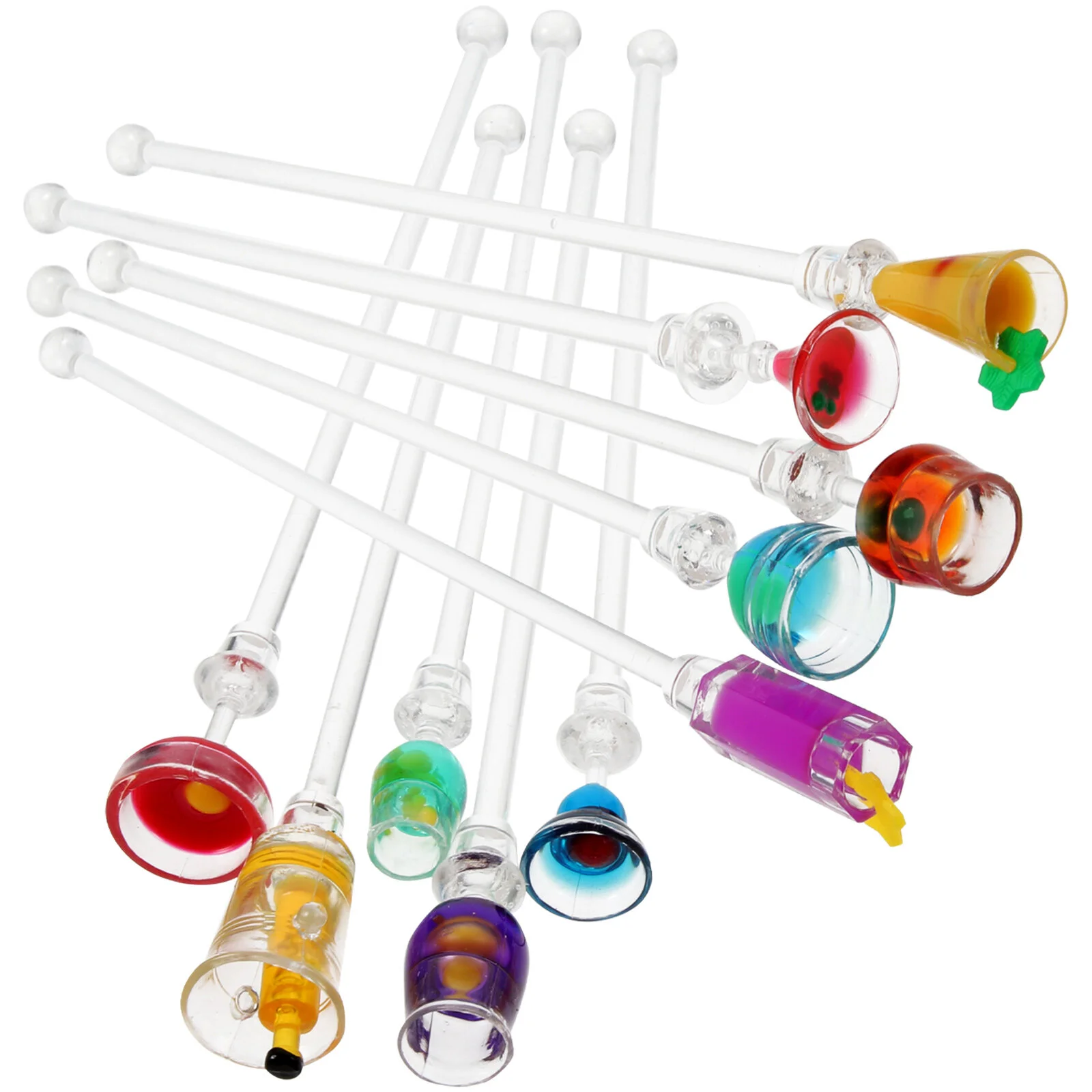 

10pcs 23CM Cocktail Mixer Stirs with Colorful Miniature Accessory Stirring Mixing Sticks Long Handle Stirring Mixing Sticks for