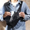 JOYIR Genuine Leather Chest Bag Men Sling Crossbody Bag Vintage Mens Chest Pack Travel Casual Shoulder Bag Multipurpose Daypack 4