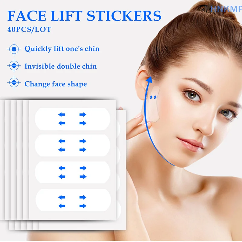 40 шт./10 листов/упак. водостойкая V-образная клейкая лента для макияжа лица