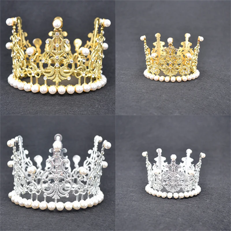 Мини Корона принцесса фигурки жениха и невесты С украшением в виде кристаллов