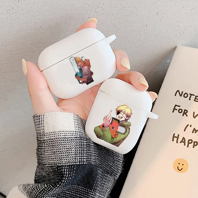 Japan Anime Chainsaw Man Soft silicone TPU Case For AirPods Pro 1 2 3 White luxury Silicone Wireless Bluetooth Earphone Box case