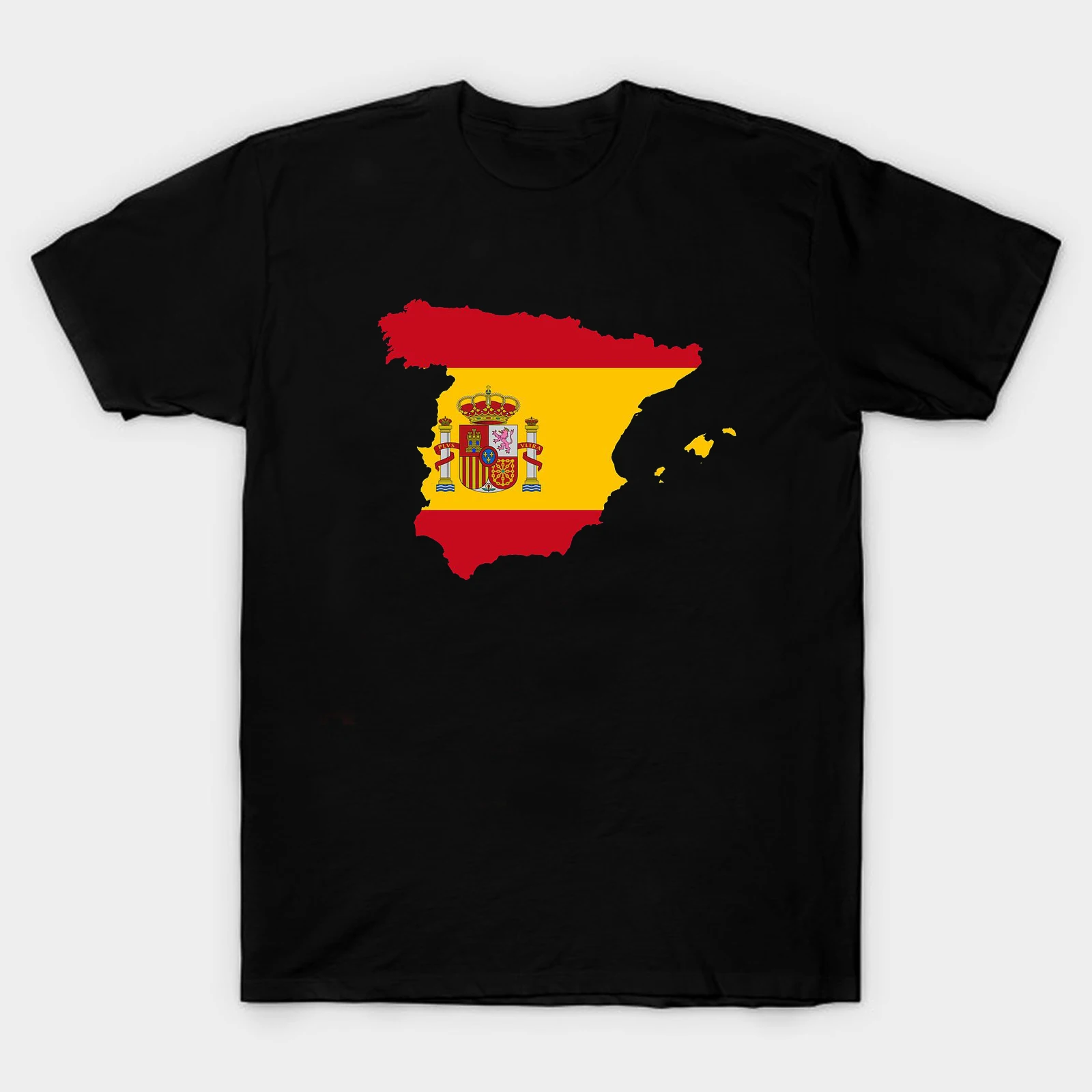 

Spain Flag on Map Spanish Country Pride Men's T-Shirt. Summer Cotton Short Sleeve O-Neck Unisex T Shirt New S-3XL