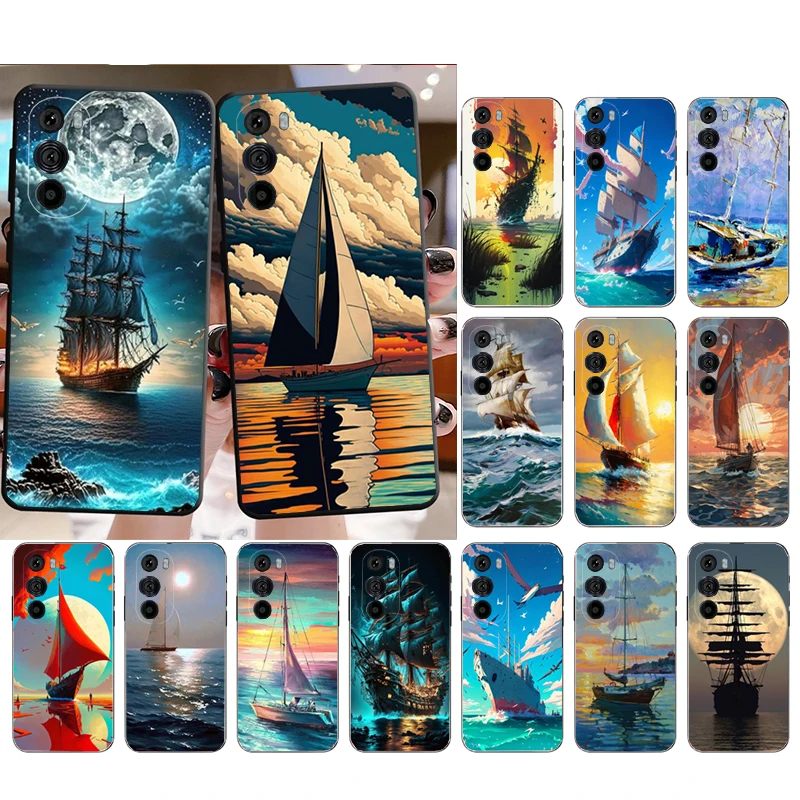 

Sailing Boat Phone Case for Moto E22i E32 E32S E13 E40 E30 E20 Edge X30 20 Lite 20Pro 30 Neo Ultra Fusion E7Power E7Plus