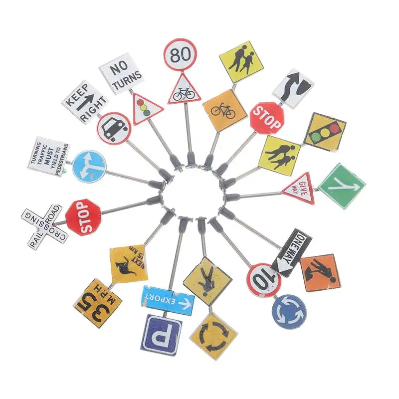 

Миниатюрные дорожные знаки, 14 шт., миниатюрный песочный стол, Декор, миниатюрный ландшафт, украшения, строительный песок, настольная модель, ...