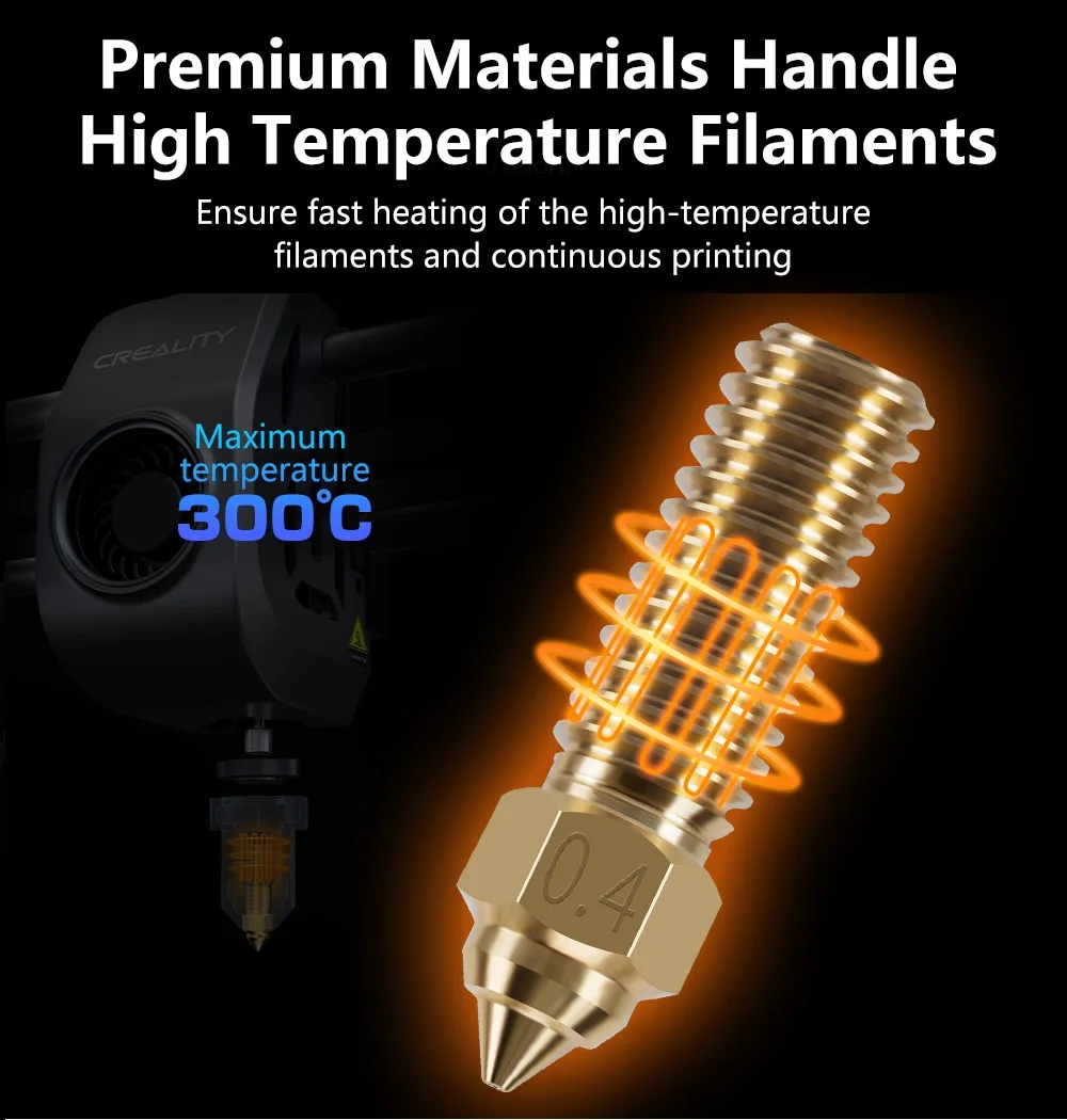 Nozzle For Creality K1 Max Ender 3 V3 KE CR-M4 Bimetal Plated Copper Hard Steel Brass Vyper Kobra Sovol SV06 plus/SV07