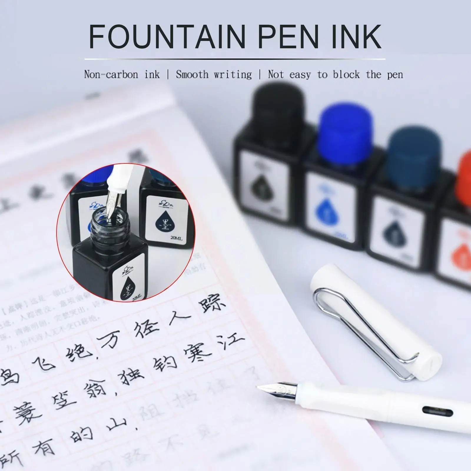 

20ml Fountain Pen Ink Dip Pen Ink Bottle Blue Ink Refilling Calligraphy Ink Stationery Art Writing Sac Students Available I A1p2