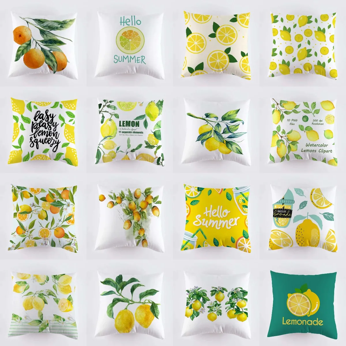 Decorative Summer Lemon Pillowcase Polyester Square Cushion Cover Throw Pillows Bed Couch Home Decor Dakimakura