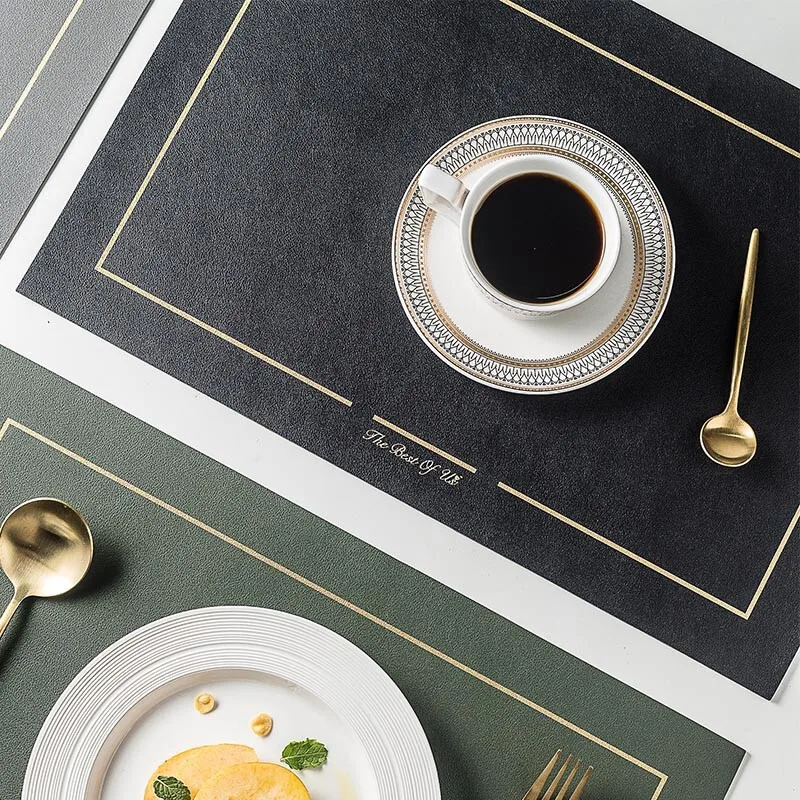 

Leather Placemat, Waterproof and Oil-proof Nordic Heat Insulation, Table Non-slip Mat, Dinning Table Decoration