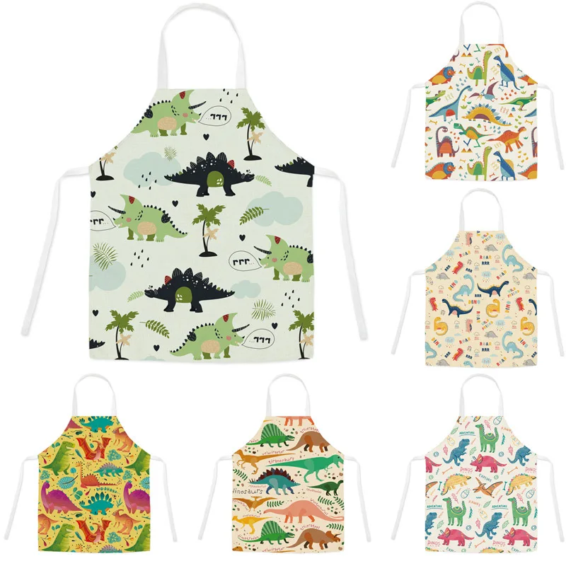 

Детский фартук с рисунком маленького динозавра, в скандинавском стиле, для кейтеринга, молока, чая, ресторана, инструменты и аксессуары