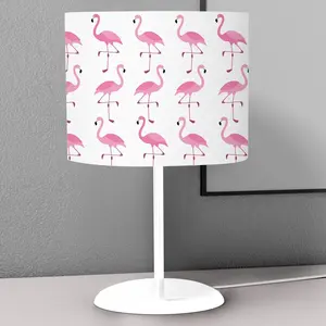 Cute pink Swans Kids Bedroom Nightstand Night Desktop Lamp Decorative Lampshade Book Reading Light Lantern Bedside