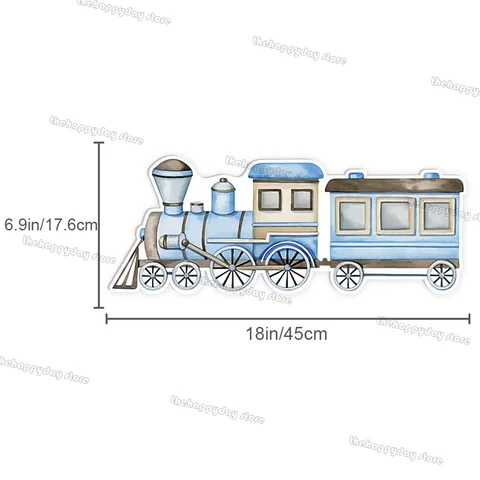 Фон для фотографирования с изображением поезда автомобиля арки дня рождения белого облака синего поезда автомобиля вырезы КТ доска для 1-го дня рождения детский душ