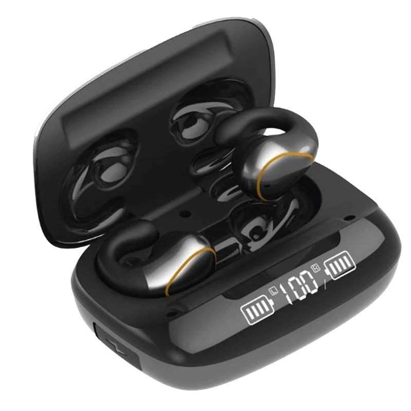 

TWS Bluetooth Earphones Bone Conduction with Microphone 9D Stereo Earbud Wireless Headphones 1200mAh Charging Box Sport Headsets