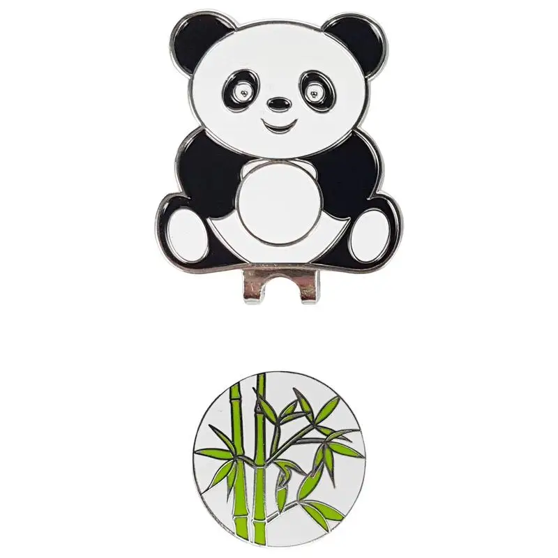 

Забавные шариковые маркеры для гольфа, зажим для шляпы, Панда и бамбук, забавные шариковые маркеры для гольфа, легко прикрепляемые магнитные профессиональные зажимы для шляпы для гольфа