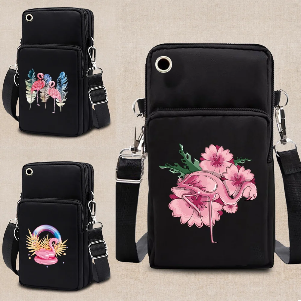 Women Mobile Phone Bags Mini Female Messenger Purse Lady Wallet Flamingo Print 2022 Crossbody Bag Sports Wallet