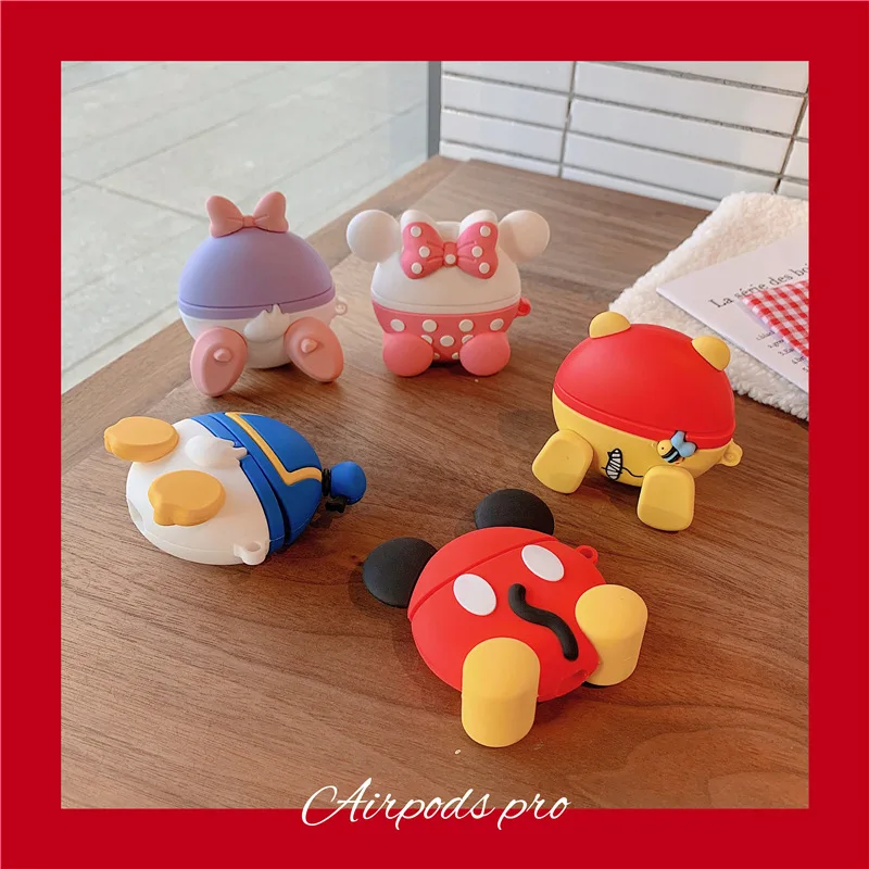 

Disney Mickey Donald Case For AirPods 1 2 3 Pro Cover Cartoon Daisy Minnie Winnie Pooh Silicone Bluetooth Earphone Cover funda